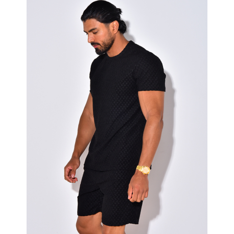 Ensemble short et t-shirt à relief