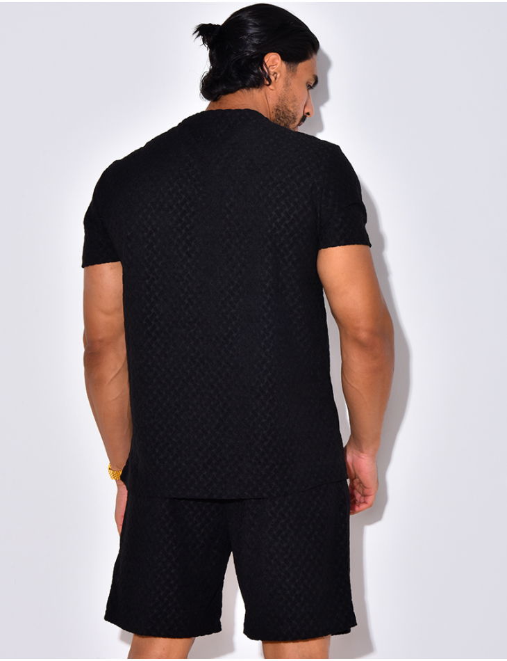 Ensemble short et t-shirt à relief