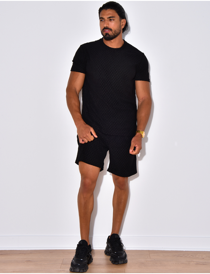 Ensemble short et t-shirt à relief