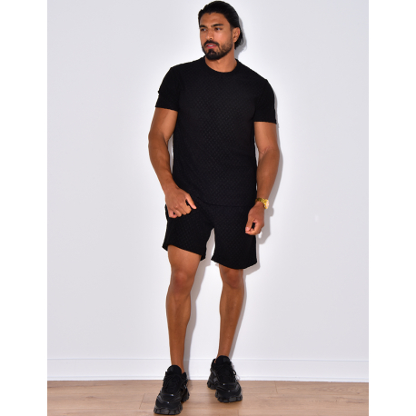 Ensemble short et t-shirt à relief