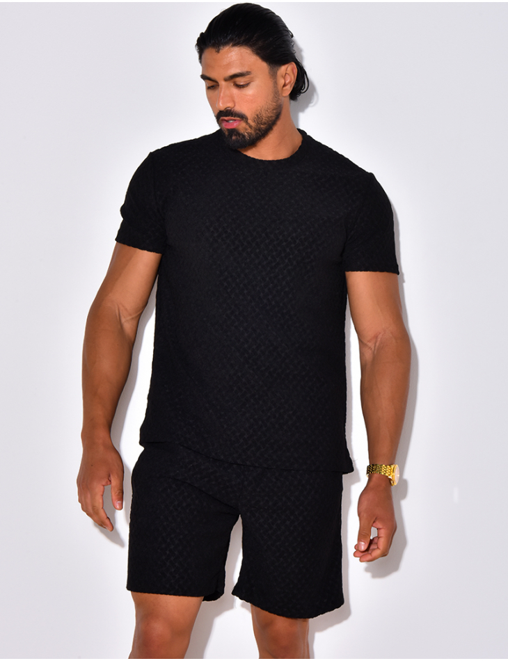 Ensemble short et t-shirt à relief