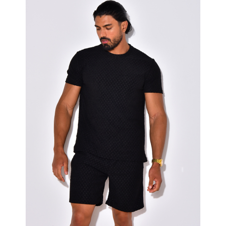 Ensemble short et t-shirt à relief