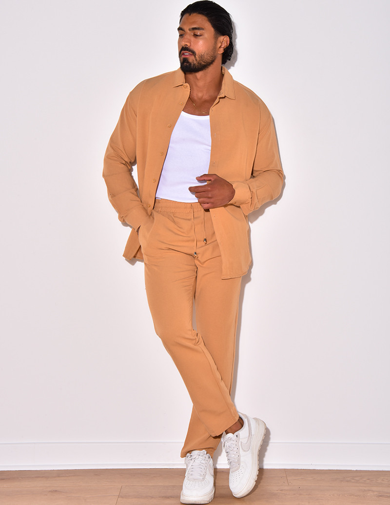Ensemble pantalon et chemise manches longues