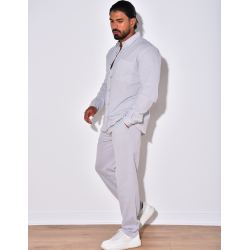 Ensemble en lin , chemise manches longues à poches et pantalon Ensemble en lin , chemise manches longues à poches et pantalon