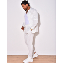 Ensemble pantalon et chemise manches longues plissé Ensemble pantalon et chemise manches longues plissé