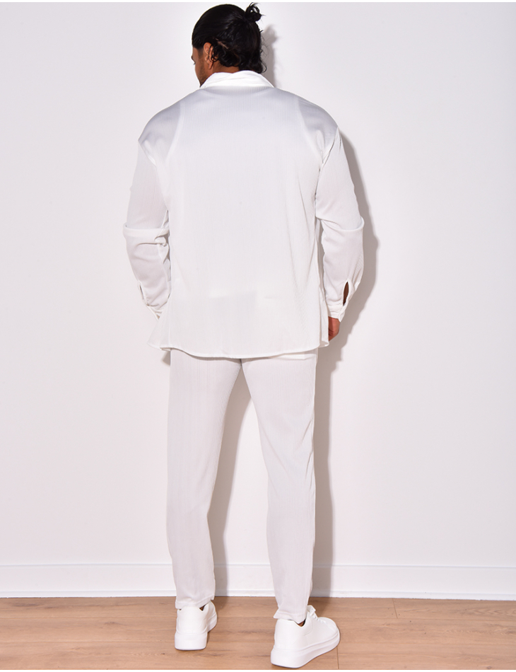 Ensemble pantalon et chemise manches longues plissé Ensemble pantalon et chemise manches longues plissé