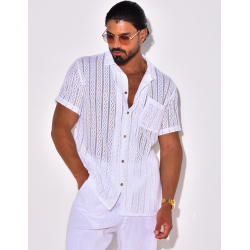 Chemise à poche ajourée