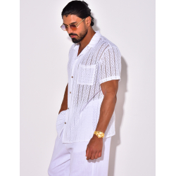 Chemise à poche ajourée