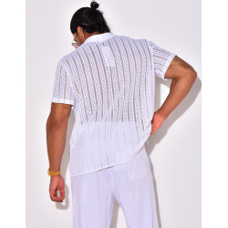 Chemise à poche ajourée