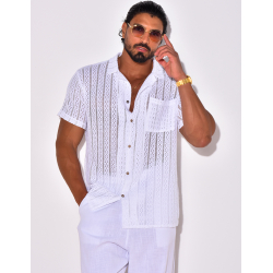 Chemise à poche ajourée