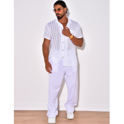 Chemise à poche ajourée