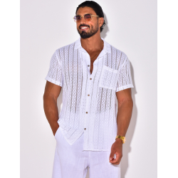 Chemise à poche ajourée