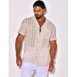 Chemise à poche ajourée