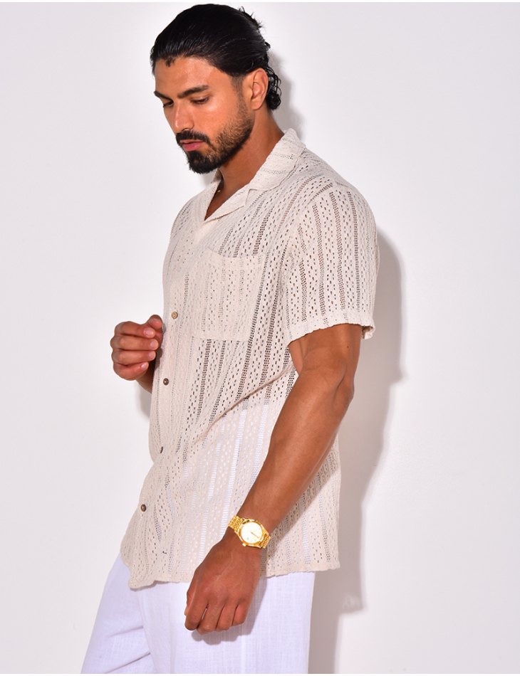 Chemise à poche ajourée