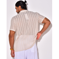 Chemise à poche ajourée