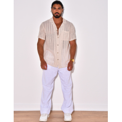 Chemise à poche ajourée