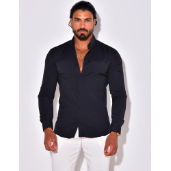 Chemise unie à manches longues Chemise unie à manches longues