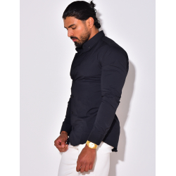 Chemise unie à manches longues Chemise unie à manches longues