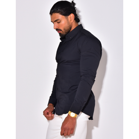 Chemise unie à manches longues Chemise unie à manches longues