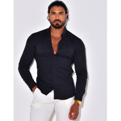 Chemise unie à manches longues Chemise unie à manches longues