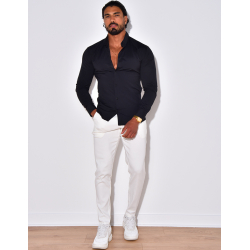 Chemise unie à manches longues Chemise unie à manches longues