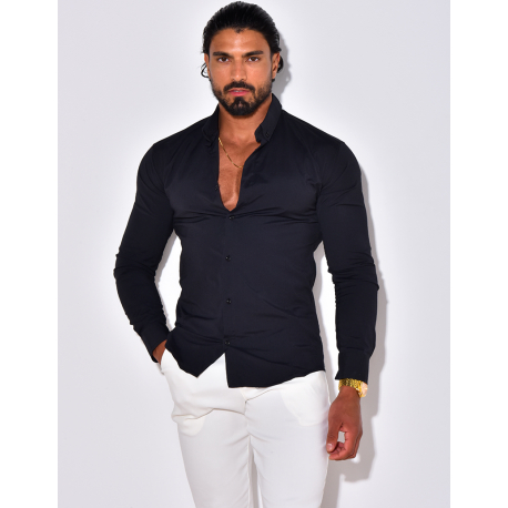 Chemise unie à manches longues Chemise unie à manches longues