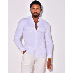 Chemise unie à manches longues Chemise unie à manches longues