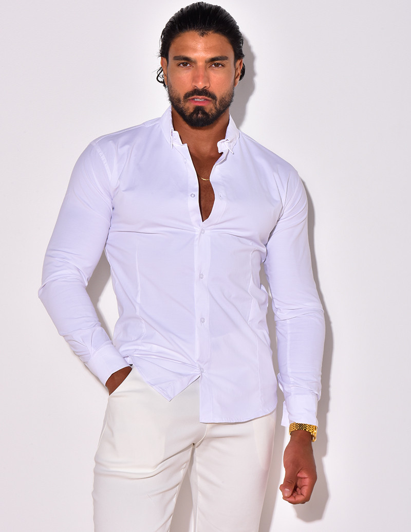 Chemise unie à manches longues