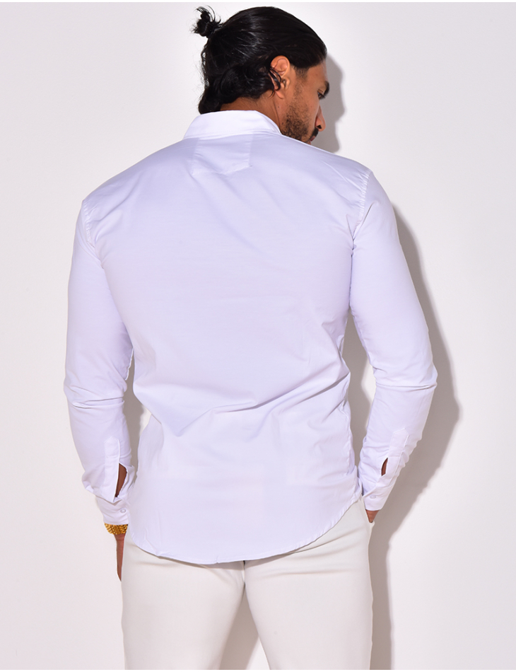 Chemise unie à manches longues Chemise unie à manches longues