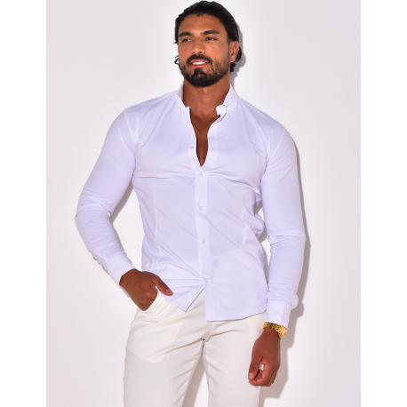 Chemise unie à manches longues Chemise unie à manches longues