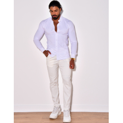 Chemise unie à manches longues Chemise unie à manches longues