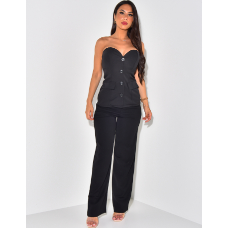 Bustier tailleur à boutons