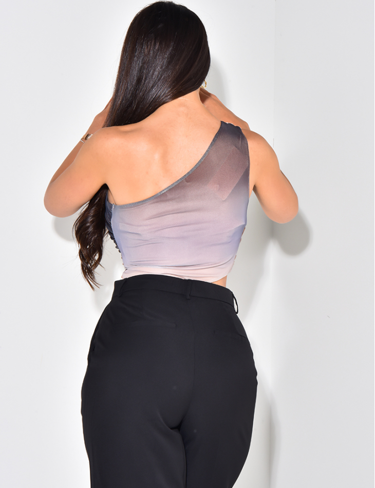 Body asymétrique drapé en mesh Body asymétrique drapé en mesh