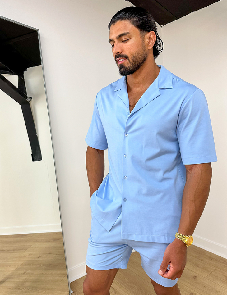 Ensemble short et chemise uni