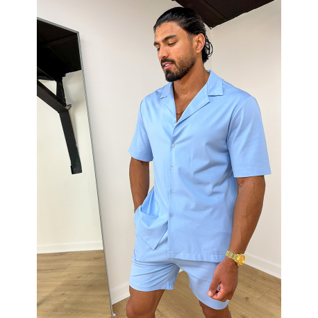 Ensemble short et chemise uni