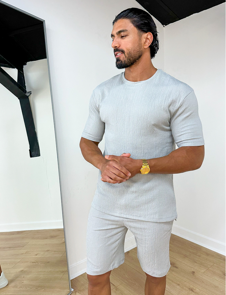 Ensemble short et t-shirt en gaze de coton