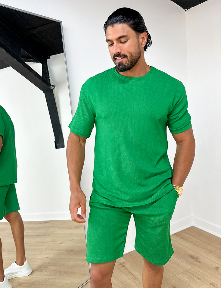 Ensemble short et t-shirt en gaze de coton