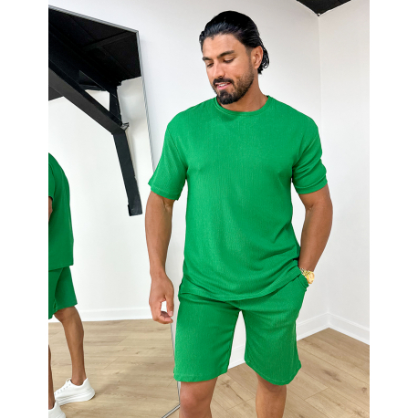 Ensemble short et t-shirt en gaze de coton