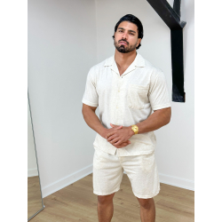 Ensemble chemise et short chiné Ensemble chemise et short chiné