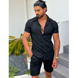 Ensemble short et chemise en nid d'abeille Ensemble short et chemise en nid d'abeille