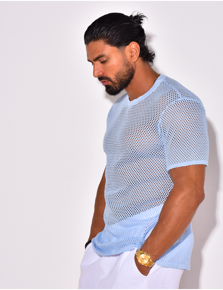 T-shirt uni ajouré T-shirt uni ajouré