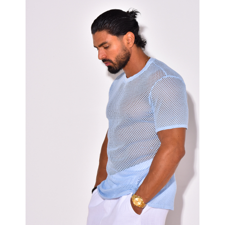 T-shirt uni ajouré T-shirt uni ajouré