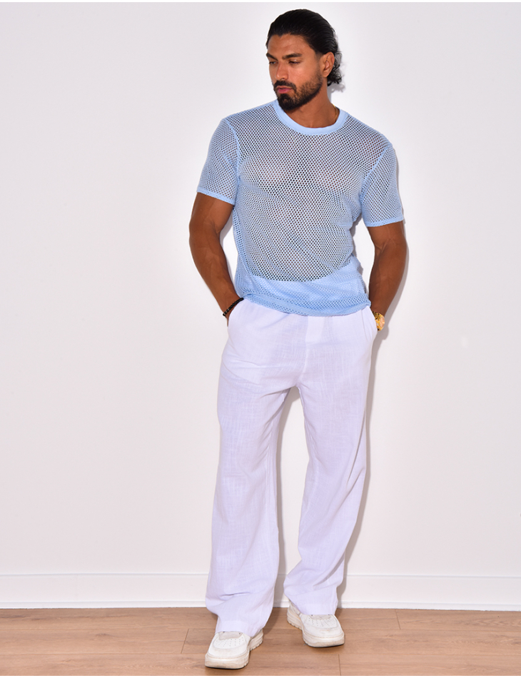 T-shirt uni ajouré T-shirt uni ajouré