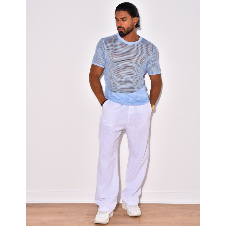 T-shirt uni ajouré T-shirt uni ajouré