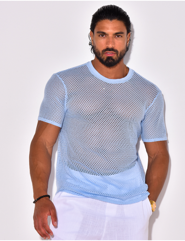 T-shirt uni ajouré T-shirt uni ajouré