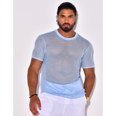 T-shirt uni ajouré T-shirt uni ajouré