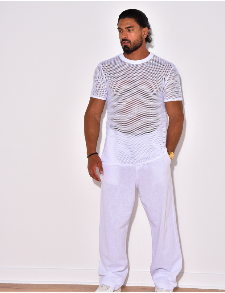 T-shirt uni ajouré T-shirt uni ajouré