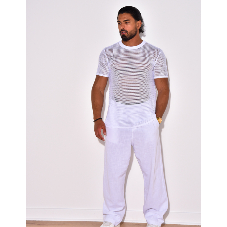 T-shirt uni ajouré T-shirt uni ajouré