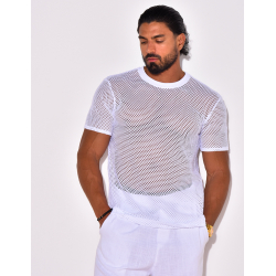 T-shirt uni ajouré T-shirt uni ajouré