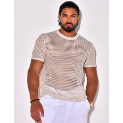 T-shirt uni ajouré